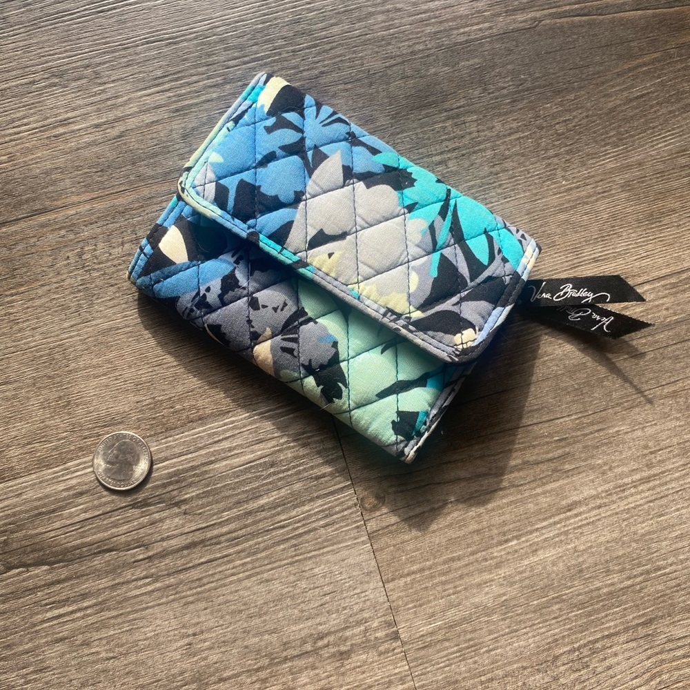 Vera Bradley Teal and Gray Floral Wallet